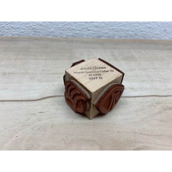 1995 Judi Kins North America Cube Wood Mounted Rubber Stamp - Picture 1 of 6